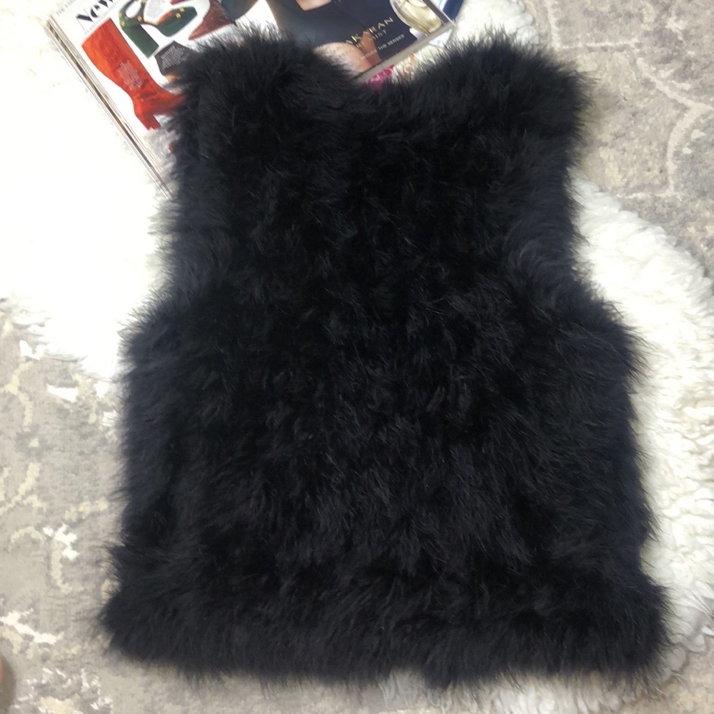 CLUB MANOCO Black Ostrich Feather Vest - Picture 3 of 11